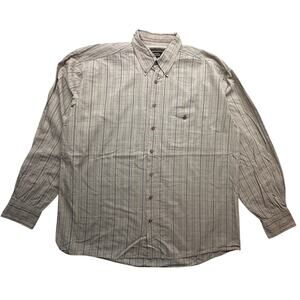 Vintage 90s Camel Collection Beige Plaid Button Down Shirt Men Large Long Sleeve